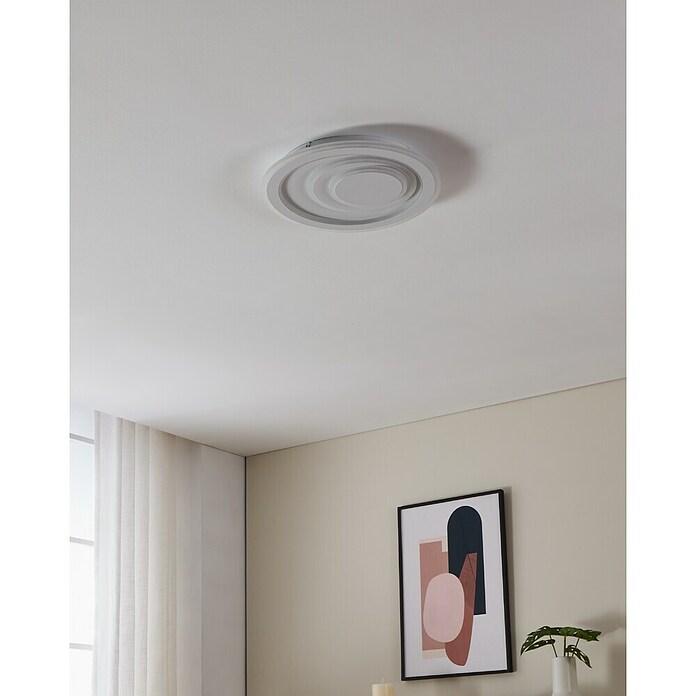 Eglo Plafón LED redondo Palagiano 1 (14 W, Ø x Al: 38 x 5 cm, Blanco, Blanco cálido, 2.200 lm) | BAUHAUS