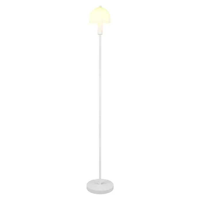 Trio Lighting Lámpara de pie LED Glenn - 10 W, Altura: 120 cm, Blanco - Elegante lámpara de pie con pantalla blanca y estructura blanca estilizada, que ofrece una solución de iluminación moderna para cualquier espacio.