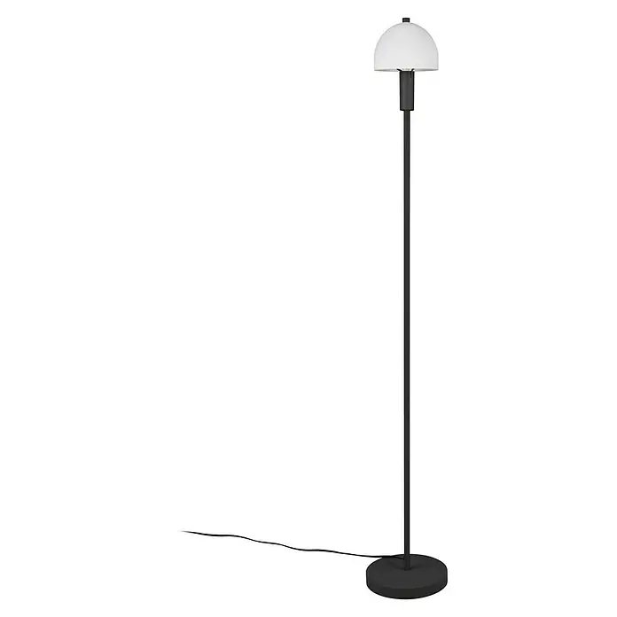 Trio Lighting Lámpara de pie LED Glenn - 10 W, Altura: 120 cm, Negro - Elegante lámpara de pie con pantalla hemisférica para una iluminación de estilo. Ideal para crear un ambiente acogedor en cualquier habitación.