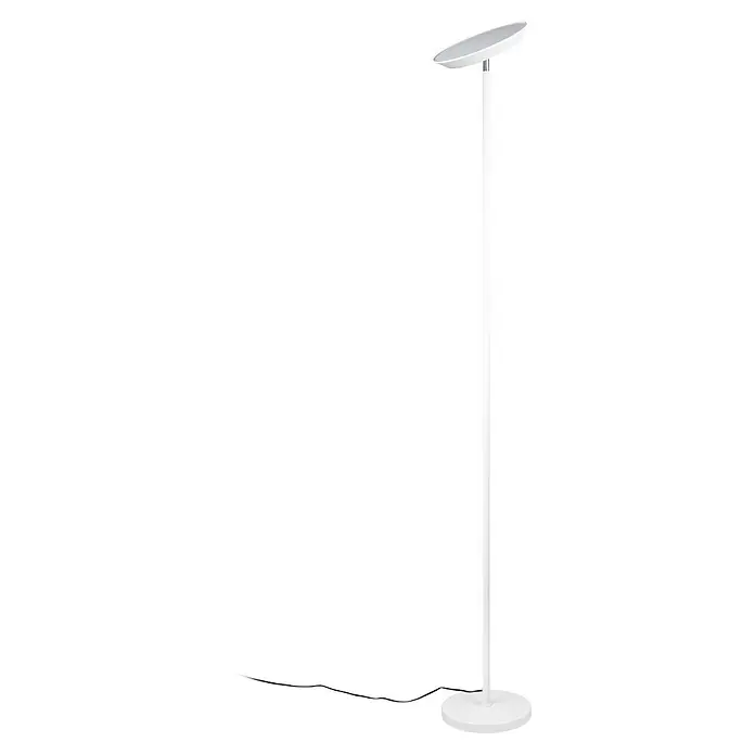 Trio Lighting Lámpara de pie LED Specter - 17 W, Altura: 178 cm, Blanco, Blanco cálido - Elegante lámpara de pie blanca con una pantalla plana y moderna, ideal para iluminar con estilo cualquier habitación.