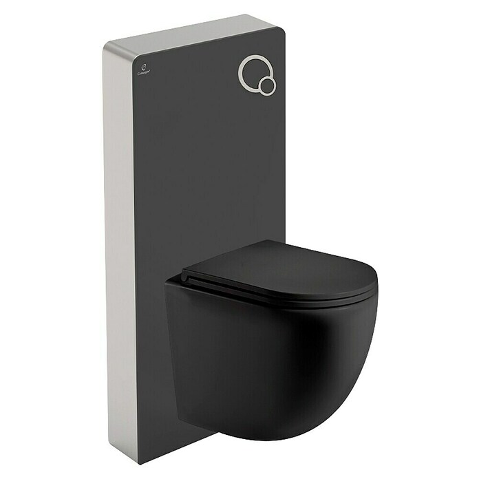 Set WC suspendido Cristal (Sin borde de descarga, 2 descargas, Negro, 2 pzs.) | BAUHAUS
