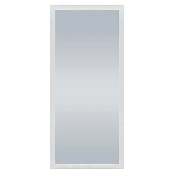 Espejo con marco de madera natural Mauren - 49 x 139 cm, Blanco, Madera - Diseño elegante de espejo con marco blanco, ideal para montaje en pared con estilo y mejora cualquier decoración de habitación con su marco simple.