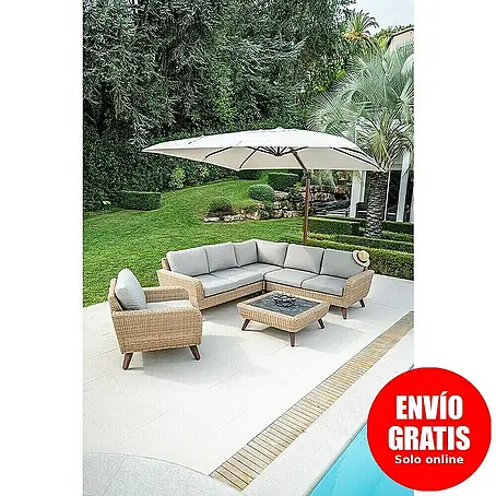 Conjunto de muebles Royal sofá esquinero + sillón + mesa