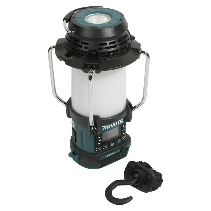 Makita LXT 18V Akku-Radio DMR056 - 18 V, Ohne Akku, Lichtstrom: 310 lm - Die Makita Akku-Laterne mit Digitalanzeige bietet vielfältige Funktionen für Baustellen und Camping. Inklusive praktischem Haken zur flexiblen Aufhängung.