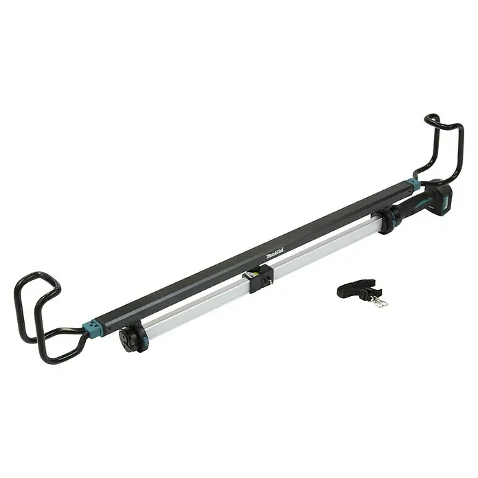 Makita LXT 18V Akku-Stableuchte DML818 - 18 V, Ohne Akku - Abgebildet ist eine Makita Akku-Baustellenleuchte mit Stativ, ideal für den professionellen Einsatz auf Baustellen und Werkstätten.