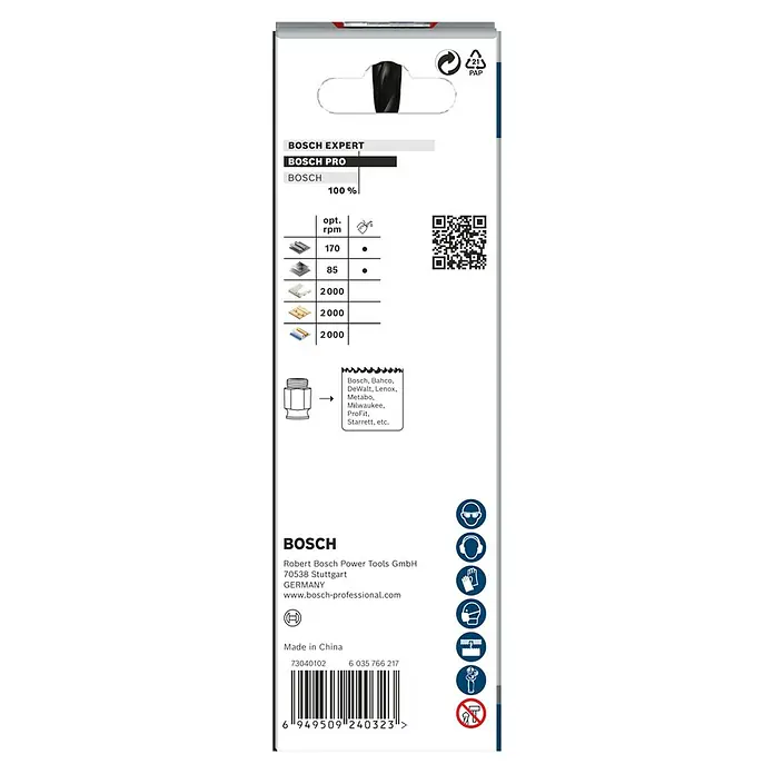 Bosch Professional Lochsägen-Set Starter-Set PRO Multi Material PC Plus - Durchmesser: 51 mm, 5 -tlg. - Schwarzer Bosch Bohrer, sichtbar durch die Produktverpackung.