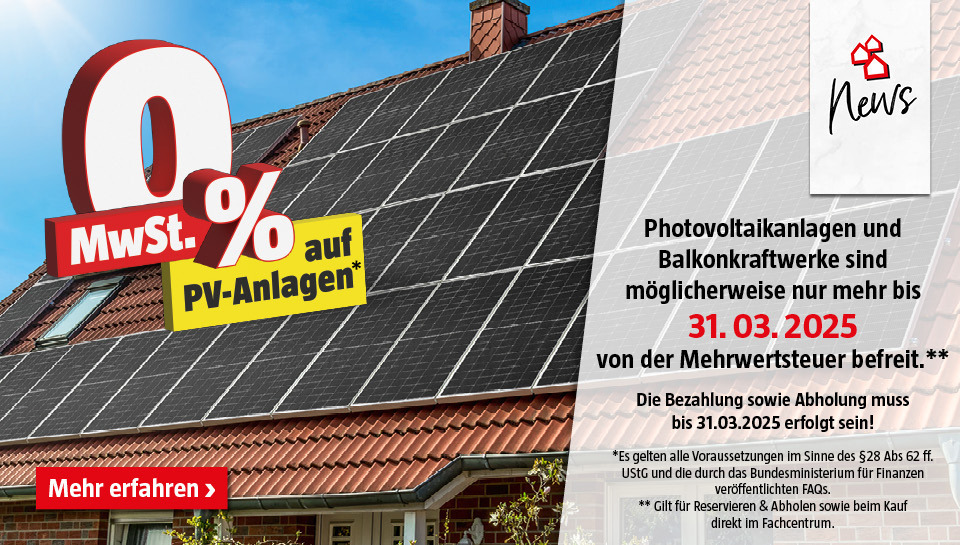 0% Mehrwertsteuer auf PV Produkte