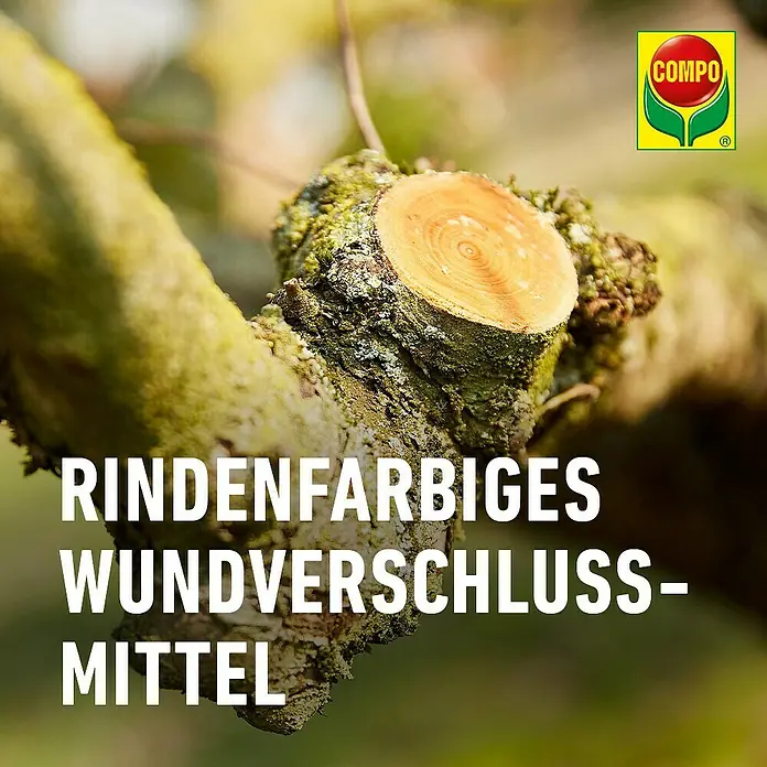 Compo Bio-Wundbalsam Lac Balsam® - 385 g - Rindenfarbiges Wundverschlussmittel für Baumschnittstellen an einem Ast.