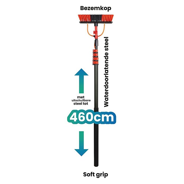Waterbezem Shine 4,6 m (Telescopisch: 130 cm - 460 cm) | BAUHAUS