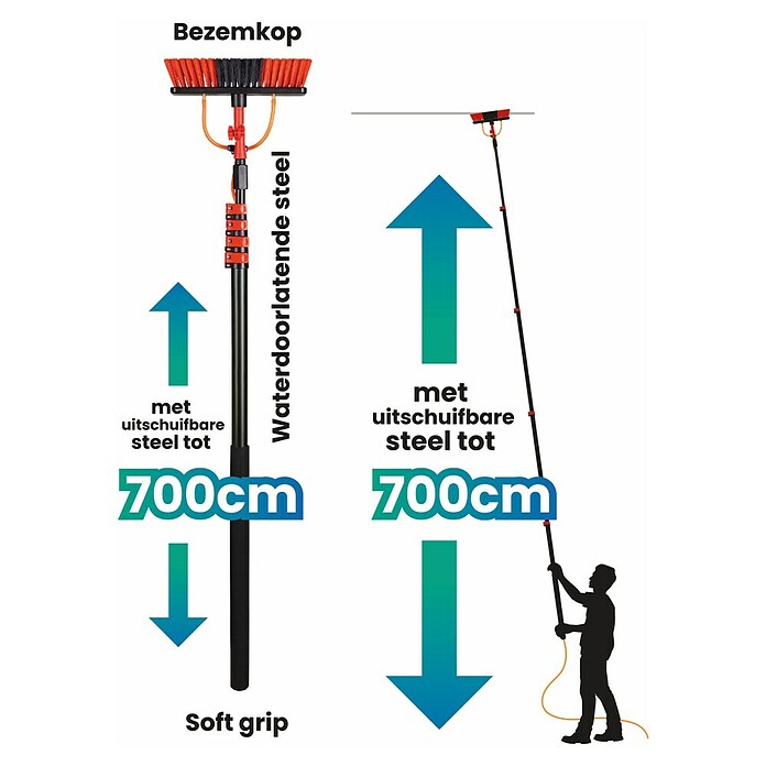 Waterbezem Shine 7 m (Telescopisch: 1,46 m - 7 m) | BAUHAUS