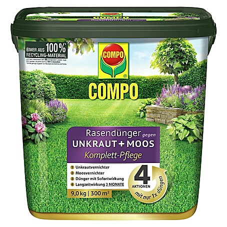Compo Rasendünger Unkraut + Moos Komplettpflege