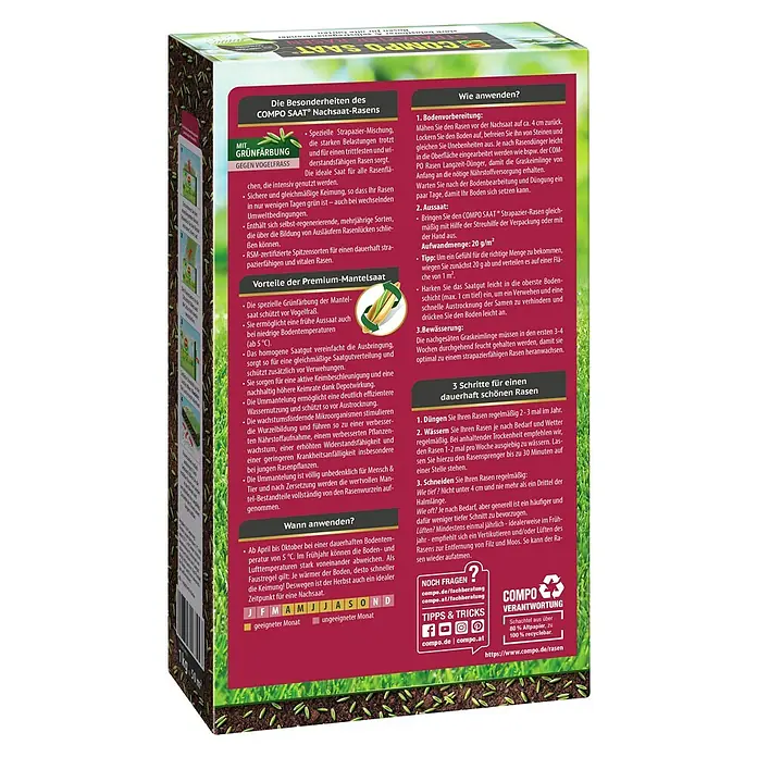 Compo Saat Rasensamen Strapazier-Rasen - 1 kg, 50 m online kaufen bei  BAUHAUS