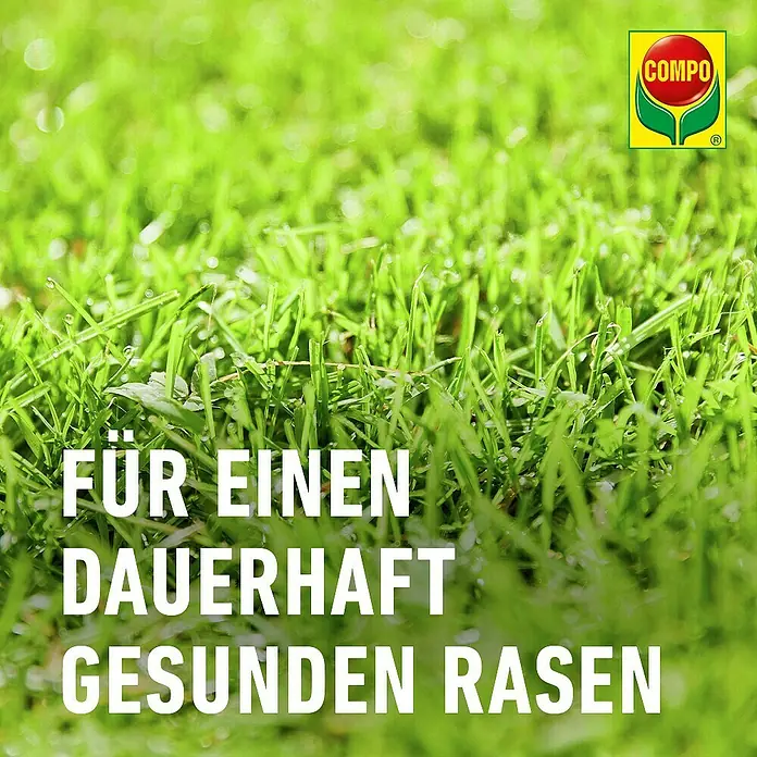 Compo Rasendünger Unkraut + Moos Komplettpflege - 9 kg, Max. Anwendungsfläche: 300 m² - COMPO: Für einen dauerhaft gesunden Rasen.