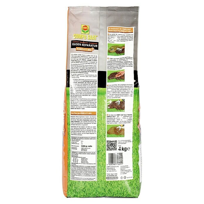Compo Saat Rasensamen Reparatur Komplett-Mix+ (4 kg, 20 m²) | BAUHAUS