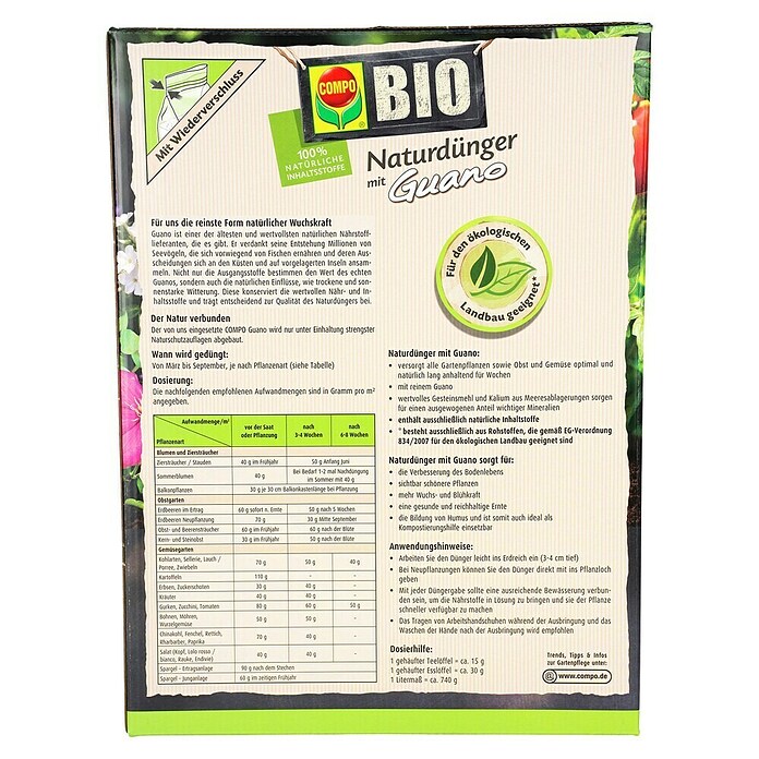 Compo Bio Universaldünger mit Guano (3 kg) | BAUHAUS