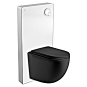 Set WC suspendido Cristal (Sin borde de descarga, 2 descargas, Blanco/Negro, 2 pzs.) | BAUHAUS