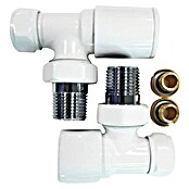 Rointe Detentor para radiador con válvula y adaptador (½″, Blanco) | BAUHAUS