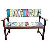 Sunfun Gartenbank aus Bootsplanken (L x B x T: 124 x 60 x 88 cm, Used-Look kräftig)