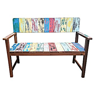 Sunfun Gartenbank aus Bootsplanken (B x T x H: 124 x 60 x 88 cm, Mehrfarbig)
