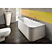 Ottofond Badewanne Derby (155 x 75 cm, Linksseitig, Mit Ab- & Überlaufgarnitur & Wannenrandarmatur, Sanitäracryl, Weiß)