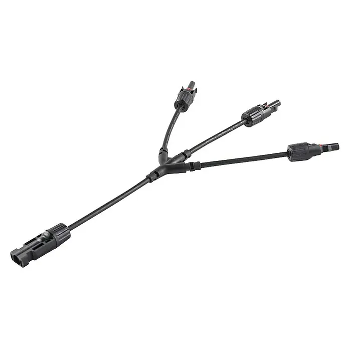 Solarkabel - Passend für: 3 Module, Schwarz - Schwarzes Y-Kabel mit MC4-Steckern zur Parallelschaltung von Solarmodulen.