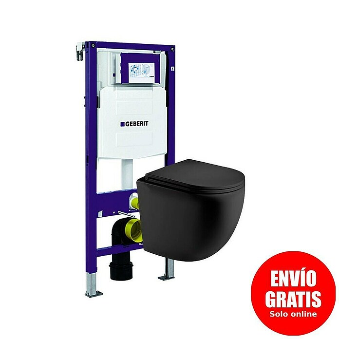 Set WC suspendido UP320 (Volumen de descarga ajustable, Negro, 2 pzs.) | BAUHAUS