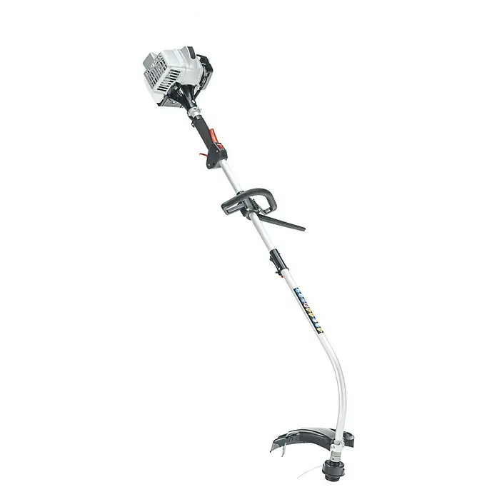 AL-KO Benzin-Motorsense BC 223 L-S - 700 W, Schnittbreite Faden: 41 cm - Freischneider mit weiß-grauem Gehäuse, langem Griff und schwarzem Schneidkopf, ideal für Gartenarbeiten.