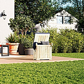 Promadino Gartenbox Patrick (56 x 43 x 56 cm, Kiefernholz, Mit Auflage)
