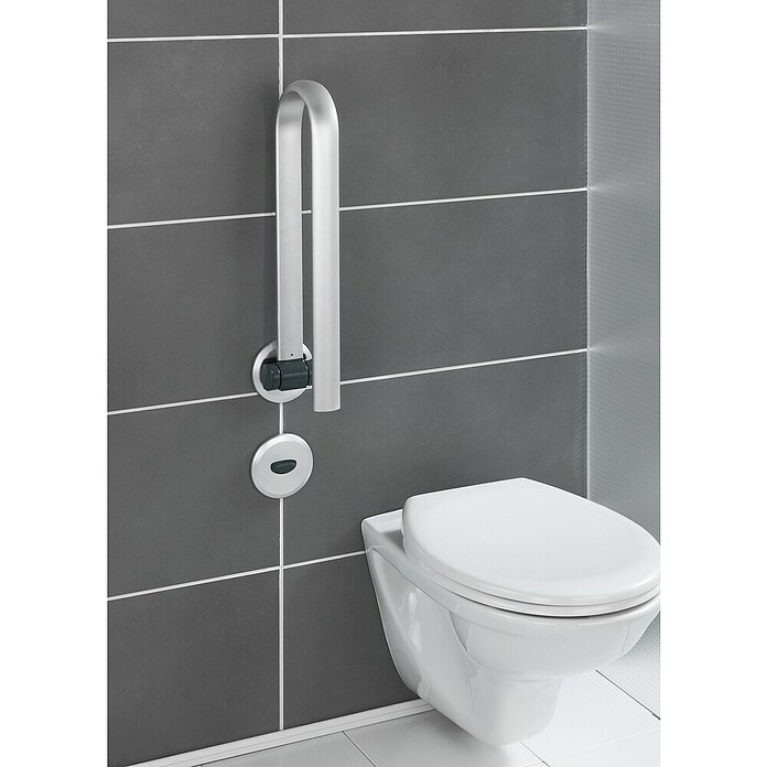 Wenko Secura Premium WC pomoč pri vstajanju  (Dolžina: 53 cm, Nosilnost: 120 kg, Zložljivo, Srebrna) | 3717 - Sicherheitsprogramm | DADD - Accessoires | DAD - Badausstattung | DA - Badausstattung/Bäderwelt | D - Sanitär | BAUHAUS