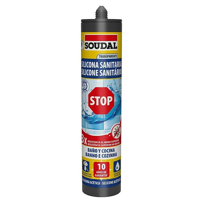 Soudal Silicona Sanitaria Stop (Transparente, 290 ml) | BAUHAUS