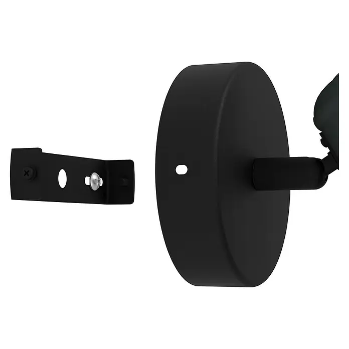 Eglo LED-Wandleuchte San Peri 1 - 3 W, Schwarz, Weiß, Warmweiß - Die Abbildung zeigt eine schwarze Überwachungskamera mit Wandhalterung für den Innenbereich. Hochwertiges Produkt für Ihre Sicherheit.