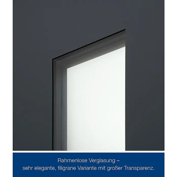 Hörmann EcoStar Haustür THP 610S A3 - 110 x 210 cm, DIN Anschlag: Links, Anthrazitgrau - Rahmenlose Verglasung mit elegantem Milchglas, das filigrane Transparenz bietet.