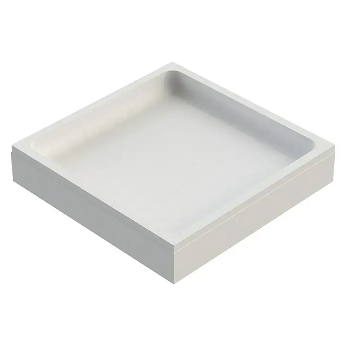 Ottofond Duschwannenträger Manila - L x B: 77 x 77 cm, Expandiertes Polystyrol, Weiß - Bild einer weißen quadratischen Duschwanne, die Funktionalität und minimalistisches Design vereint.\n