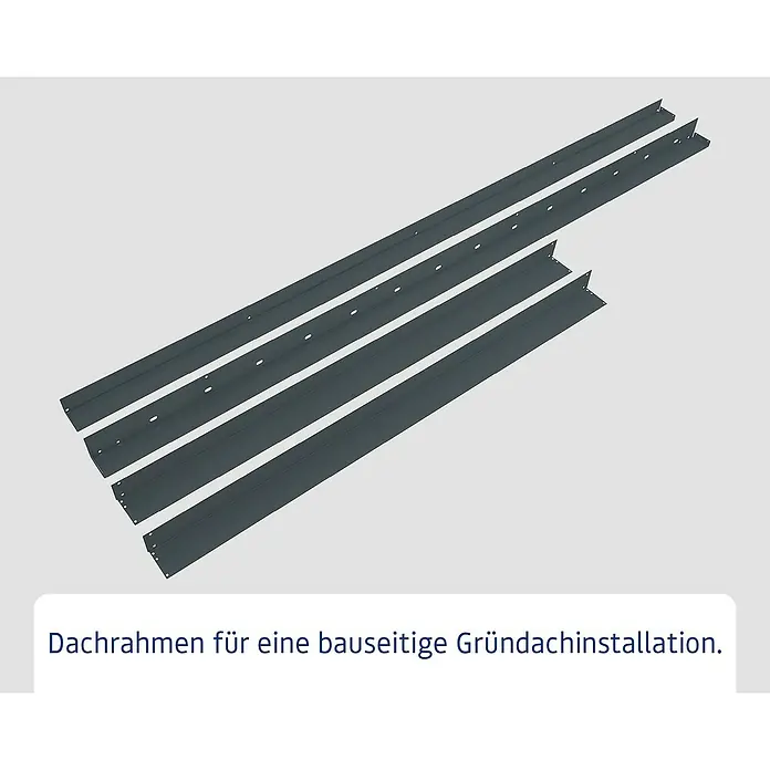 EcoStar Dachrahmen - Passend für: EcoStar Gerätehaus Typ 1, Schwarz - Dunkelgraue Dachrahmen aus Metall für eine Gründachinstallation.