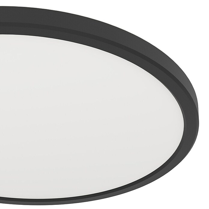 Eglo LED stropna svjetiljka  (13,9 W, Ø x V: 30 x 3 cm, Crna, Topla bijela) | BAUHAUS