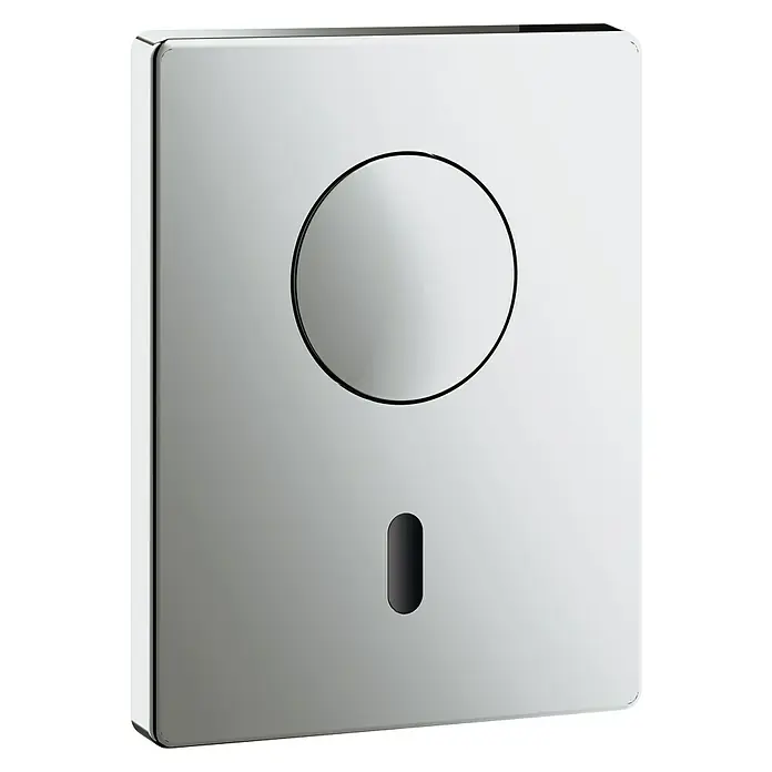 Grohe Betätigungsplatte Tectron Skate - Chrom, Bedienung Spülkasten-Betätigungsplatte: Manuell - Moderne, rechteckige Betätigungsplatte mit rundem Knopf und länglichem Sensorfeld in glänzendem Chrom-Finish für WC-Spülkästen.