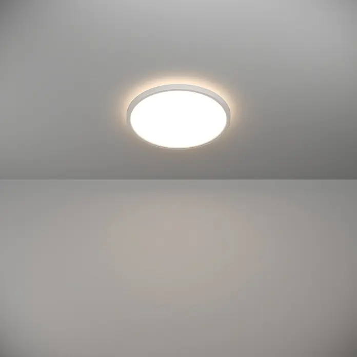 Eglo LED-Deckenleuchte Rovito - 13,9 W, Ø x H: 30 x 3 cm, Weiß, Warmweiß - Deckenleuchte mit runder Form, die ein helles Licht ausstrahlt und den Raum erhellt. Sie sorgt für eine angenehme Atmosphäre.