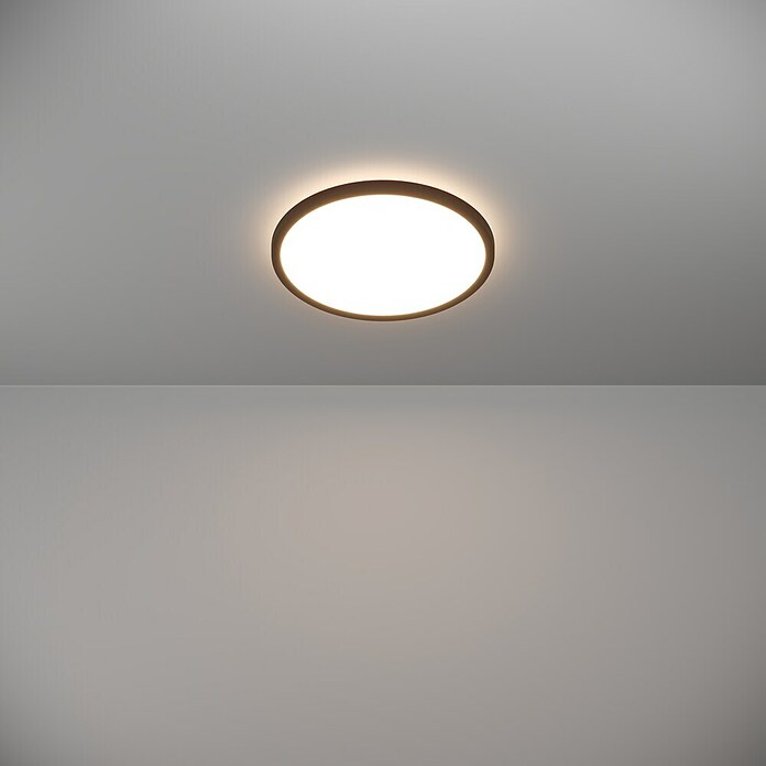 Eglo LED stropna svjetiljka  (13,9 W, Ø x V: 30 x 3 cm, Crna, Topla bijela) | BAUHAUS