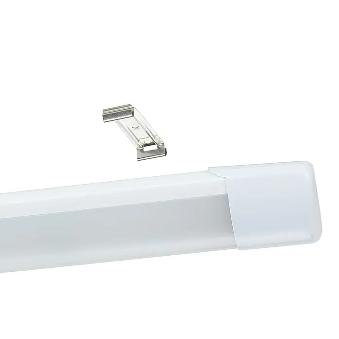 Eglo LED-Unterbauleuchte Sicciarotta - Lichtfarbe: Neutralweiß, 220 V - 240 V, Länge: 60 cm - Weiße lineare LED-Leuchte mit silbernem Metall-Montageclip.
