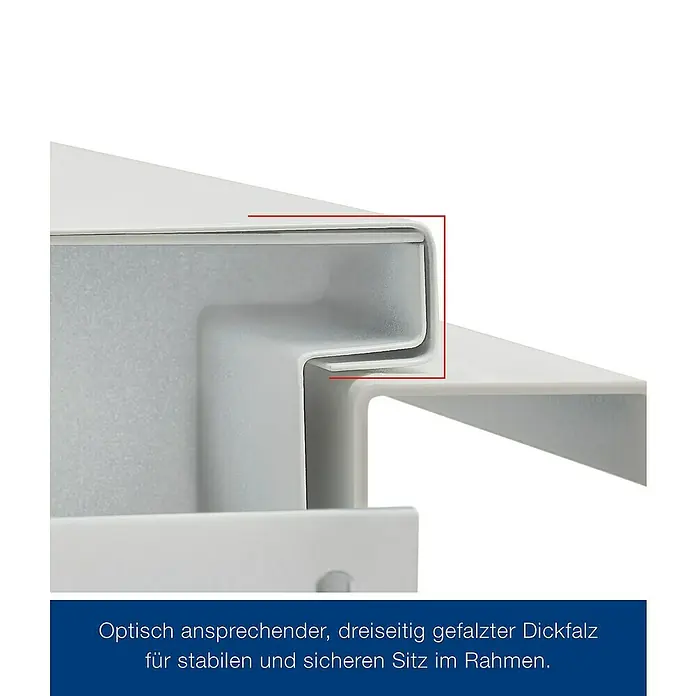 Hörmann ZK-Element - 75 x 212,5 cm, DIN Anschlag: Links, Verkehrsweiß - Weißer, dreiseitig gefalzter Dickfalz für stabilen und sicheren Sitz im Rahmen.