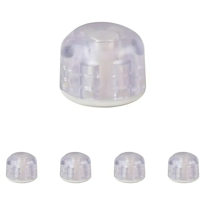 Türpuffer - Ø x H: 30 x 23 mm, 2 Stk. - Nahaufnahme eines transparenten LED-Lichtstreifens mit mehreren kleinen, kuppelförmigen LED-Leuchten, die für eine helle und gleichmäßige Beleuchtung sorgen.