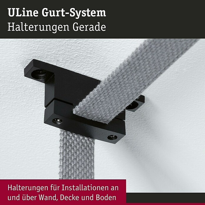 Paulmann ULine Erweiterungs-Set Gurthalter (7,2 x 3 cm, Schwarz, Gesamtstückzahl: 2 Stk.) | BAUHAUS