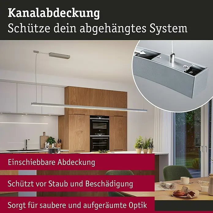 Paulmann Linion Abdeckung Gerade - L x B x H: 3,6 x 100 x 0,1 cm, Weiß - Kanalabdeckung für abgehängte Systeme. Schützt vor Staub und Beschädigung, sorgt für eine saubere und aufgeräumte Optik.