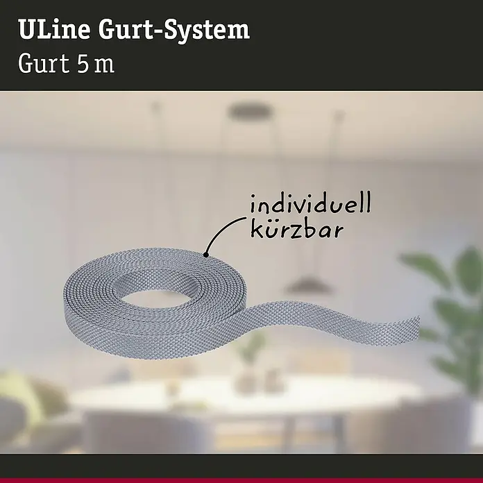 Paulmann ULine Gurtsystem - Länge: 5 m, Grau - ULine Gurt-System, ein 5 m langer Gurt, der individuell kürzbar ist. Das flexible System für vielseitige Anwendungen.