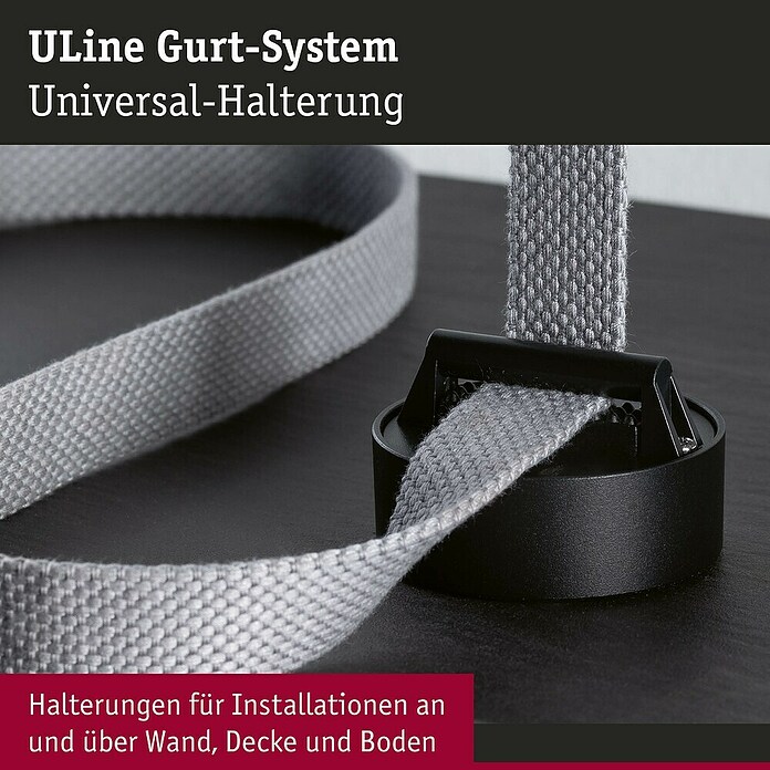 Paulmann ULine Erweiterungs-Set Gurthalter (7,2 x 3 cm, Schwarz, Gesamtstückzahl: 1 Stk.) | BAUHAUS