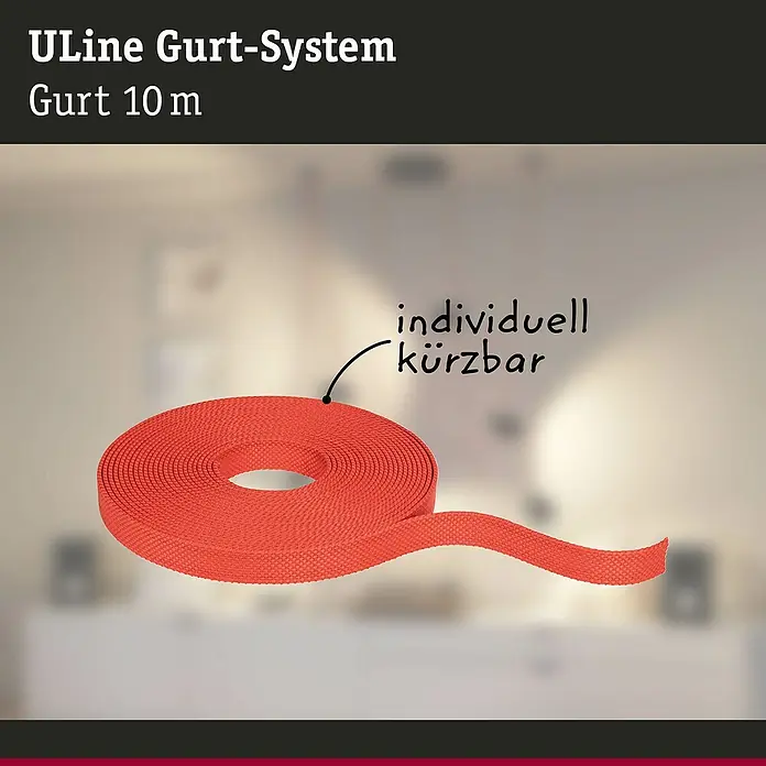 Paulmann ULine Gurtsystem - Länge: 10 m, Orange - Uline Gurt-System, 10 m Gurtband in Rot. Das Gurtband ist individuell kürzbar, ideal für verschiedene Anwendungen.