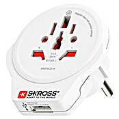 Skross Adaptador de viaje con USB-A (Tipo de enchufe de red de adaptador de viaje: Tipo E+F (CEE 7/7), Blanco) | BAUHAUS