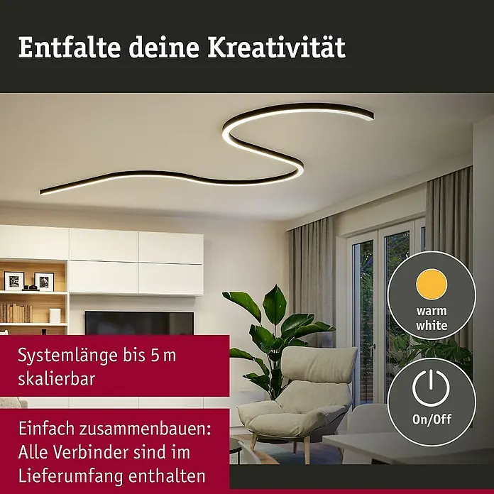 Paulmann Linion Stromeinspeisung Power Channel - 100 x 4 x 4 cm, Signalschwarz, Nicht Dimmbar - Moderne, dimmbare LED-Deckenleuchte in Schwarz mit warmweißem Licht. Das System ist bis zu 5 m skalierbar und einfach zusammenzubauen.