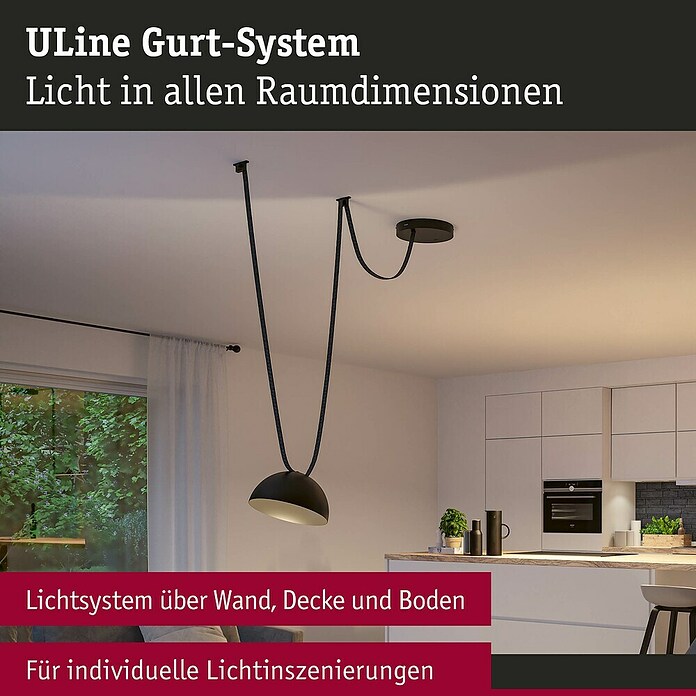 Paulmann ULine LED-Pendelleuchte rund Bol Set (14 W, Ø x L: 25 x 500 cm, Schwarz, Warmweiß) | BAUHAUS