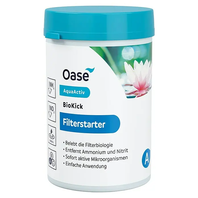 Oase AquaActiv Filterstarter AquaActiv - 200 ml - Oase BioKick Filterstarter: Fördert die Filterbiologie, entfernt Ammonium und Nitrit, sofort aktive Mikroorganismen, einfache Anwendung.